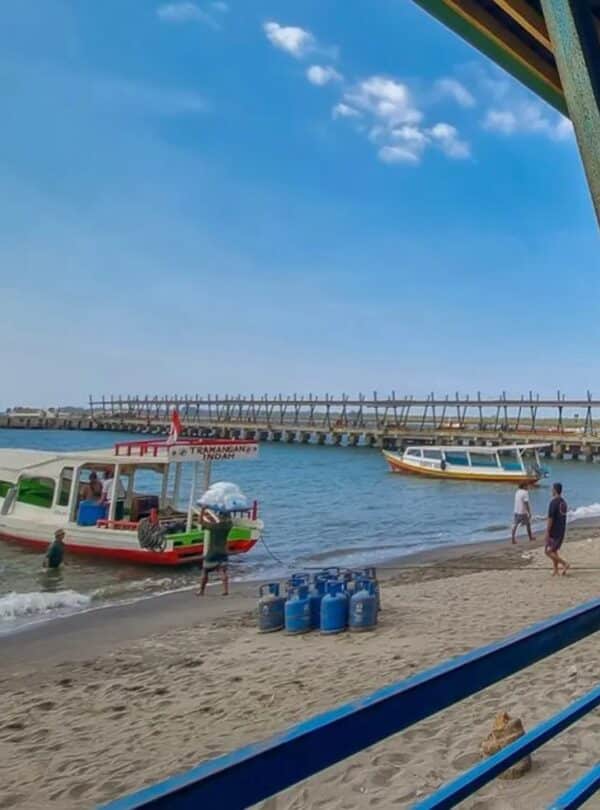 Bangsal Port in Lombok, Indonesia, departure point for fast ferries to Bali
